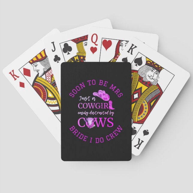 Anpassade Cowgirl Bachelorette BRIDE I DO CREW Casinokort (Baksidan)