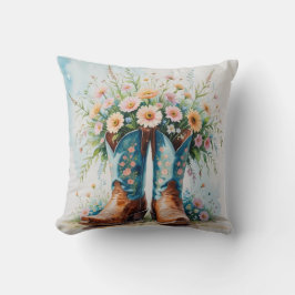 Anpassade Cowgirl Dekorativ kudde | Bouquet Boots