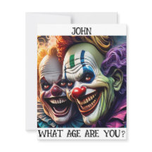 Anpassade Creepy Clowns Birthday Card