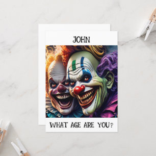 Anpassade Creepy Clowns Birthday Card