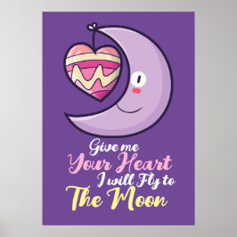 Anpassade Crescent Heart Poster