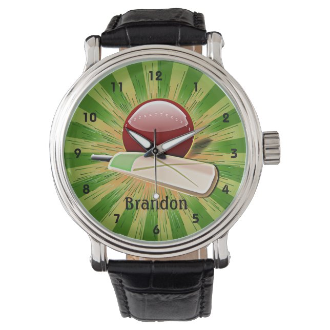 Anpassade Cricket Design Watch Armbandsur (Framsida)
