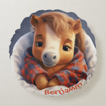 Anpassade Cudely Pony Round Dekorativ kudde