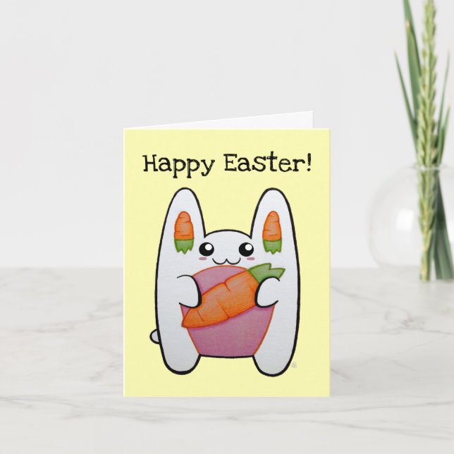Anpassade Cute Bunny - Glad påsk-kort Kort (Framsida)