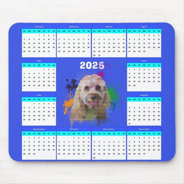 Anpassade Cute Cavapoo Hund Calendar Musmatta (Framsidan)