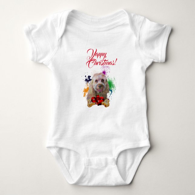 Anpassade Cute Cavapoo Hund Yappy jul T Shirt (Framsida)