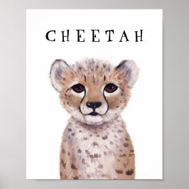 Anpassade Cute Cheetah Unge Kids Poster