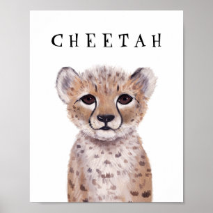 Anpassade Cute Cheetah Unge Kids Poster