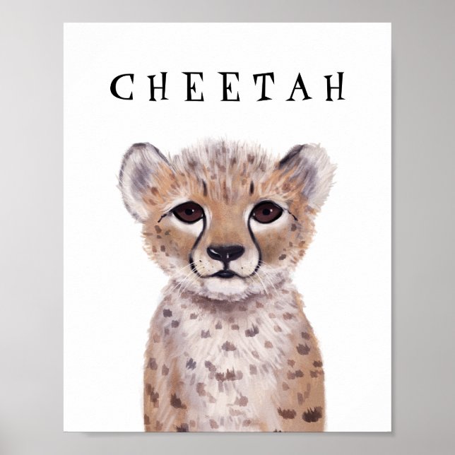 Anpassade Cute Cheetah Unge Kids Poster (Framsidan)
