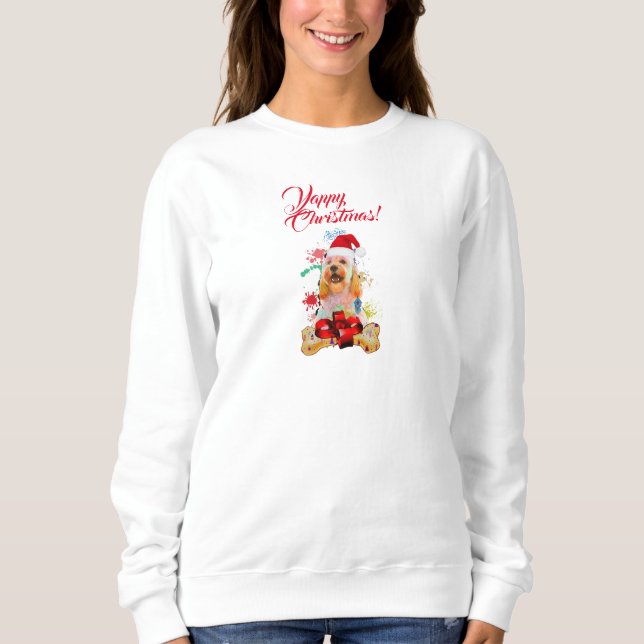 Anpassade Cute Cockapoo Hund Yappy jul T Shirt (Framsida)
