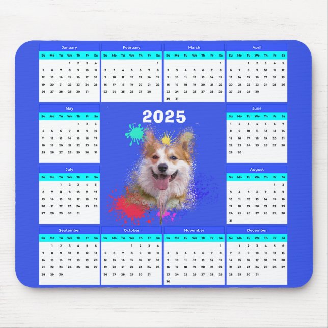 Anpassade Cute Corgi Hund Calendar Musmatta (Framsidan)