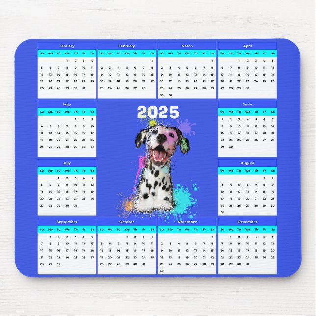 Anpassade Cute Dalmatian Hund Calendar Musmatta (Framsidan)