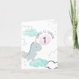 Anpassade Cute Dinosaur Birthday-inbjudan Meddelande