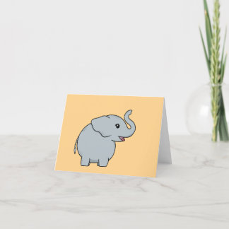 Anpassade Cute Elephant Card Helgkort