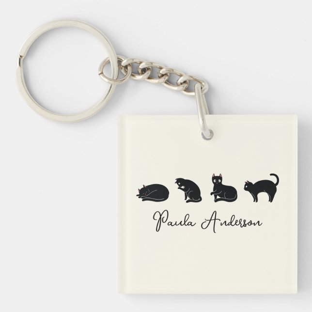 Anpassade Cute Funny Black Cat (Framsidan)