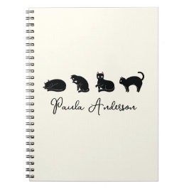 Anpassade Cute Funny Black Cat Anteckningsbok