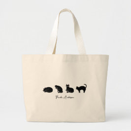 Anpassade Cute Funny Black Cat Jumbo Tygkasse