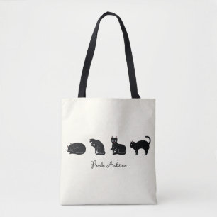 Anpassade Cute Funny Black Cat Tygkasse