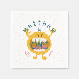 Anpassade Cute Gult Monster Pappersservett