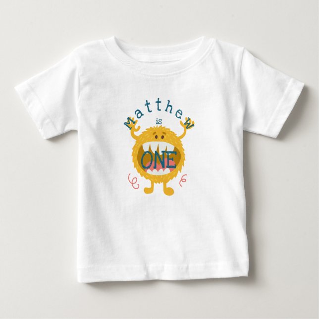 Anpassade Cute Gult Monster T Shirt (Framsida)