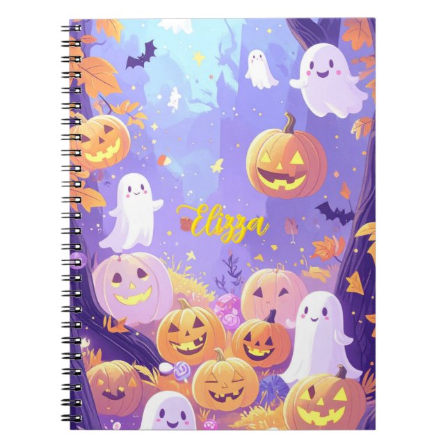 Anpassade Cute Halloween Anteckningsbok (Framsidan)