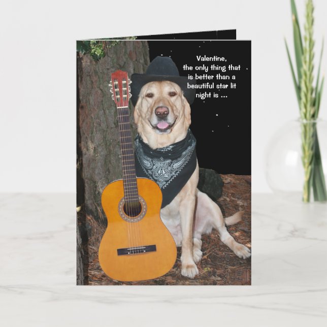 Anpassade Cute Hund Valentine Helgkort (Framsida)