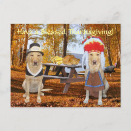 Anpassade Cute Lab Pilgrim & Chief Helg Vykort