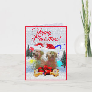 Anpassade Cute Labrador Puppies Yappy Julafton Car Tack Kort