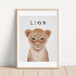 Anpassade Cute Lejon Unge Kids Poster