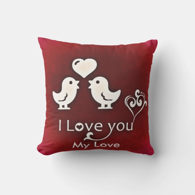 Anpassade Cute Little Lovebird Pillow Kudde (Framsida)