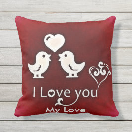 Anpassade Cute Little Lovebird Pillow Kudde