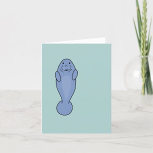 Anpassade Cute Manatee Helgkort