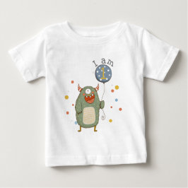 Anpassade Cute Monster med Balloon Birthday T Shirt
