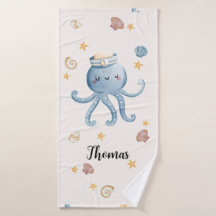 Anpassade Cute Octopus Bath Towel Kids