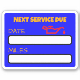 Anpassade Cute Oil Change Reminder Oil Change Klistermärken