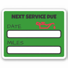 Anpassade Cute Oil Change Reminder Oil Change Klistermärken