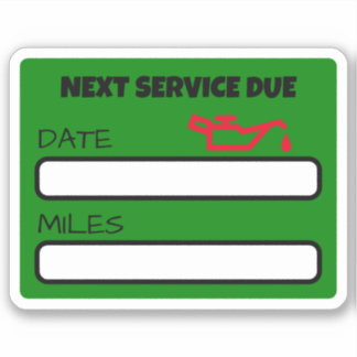 Anpassade Cute Oil Change Reminder Oil Change Klistermärken