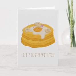 Anpassade Cute Pancake med ägg och smör Anteckningskort