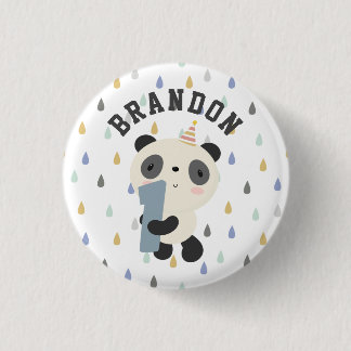 Anpassade Cute Panda Första födelsedag Knapp