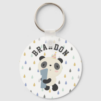 Anpassade Cute Panda Första födelsedag Nyckelring
