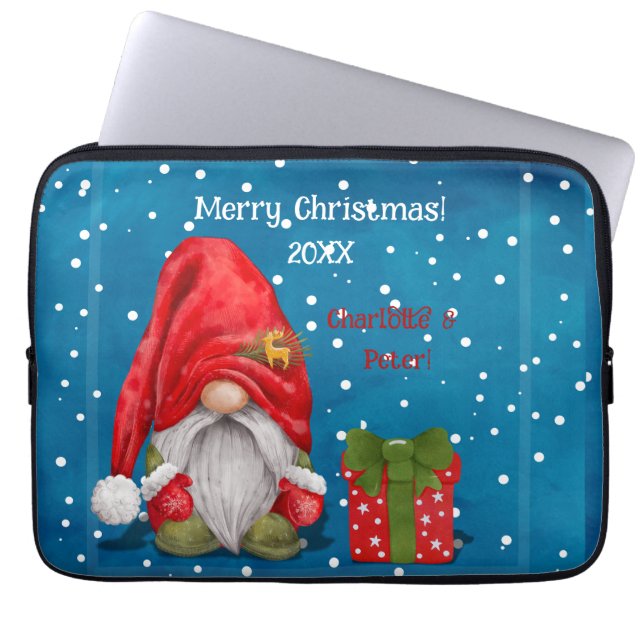 Anpassade Cute Pappa jul Laptop Fodral (Framsidan)