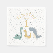 Anpassade Cute Pastel Dinosaurs Birthday