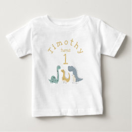 Anpassade Cute Pastel Dinosaurs Birthday T Shirt