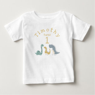 Anpassade Cute Pastel Dinosaurs Birthday T Shirt