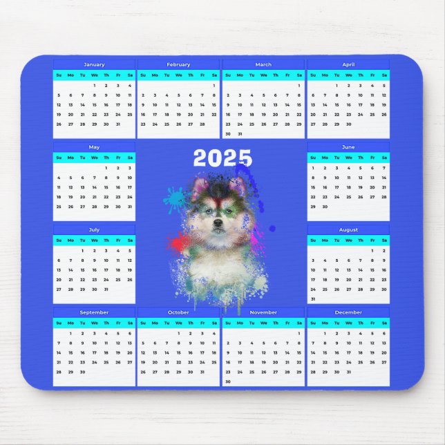 Anpassade Cute Pomsky Hund Calendar Musmatta (Framsidan)