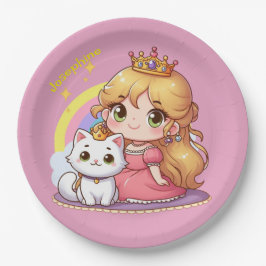 Anpassade Cute princess med White Cat