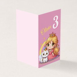 Anpassade Cute princess med White Cat Kort