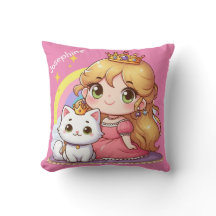 Anpassade Cute princess med White Cat