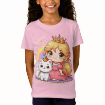 Anpassade Cute princess med White Cat