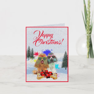 Anpassade Cute Pudel Hund-julkort Kort